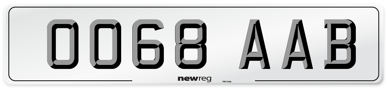 OO68 AAB Number Plate from New Reg